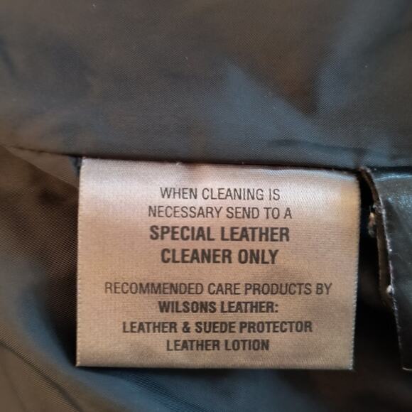 Wilson Leather jacket Men's Size XL Black Collared Full zip Pockets Lined Coat - Picture 16 of 16